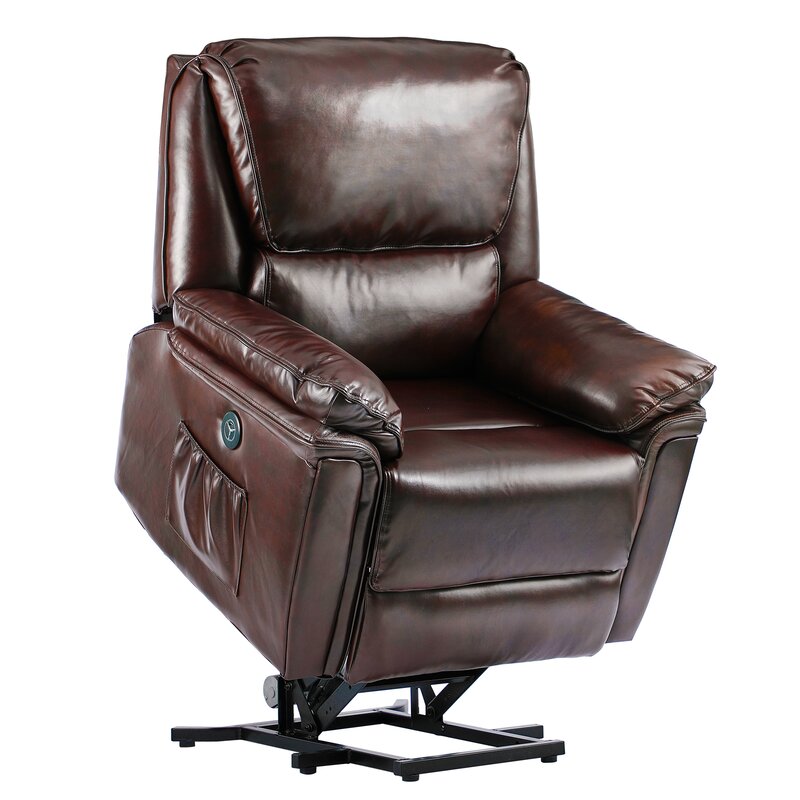 Red Barrel Studio® Faux Leather Power Reclining Heated Massage Chair